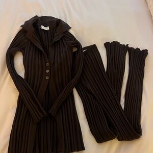 The Line by K Dark Ribbed Knit SET